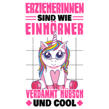 Motiv Erzieherin Einhorn Kindergarten Gindergärtnerin
