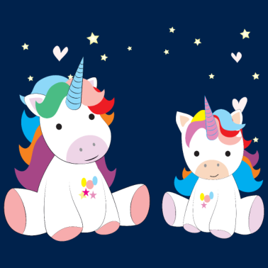 Motiv zwei süße Einhörner