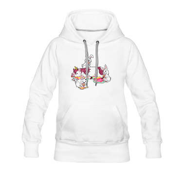 Einhörner Hoodie - Buntes Einhorn Hase Häschen Kaninchen Brunch Essen