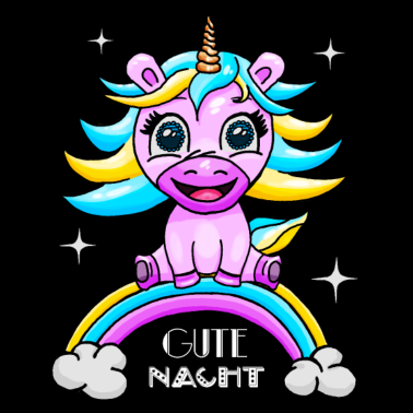 Motiv Gute Nacht Schlaf Gut Einhorn Regenbogen