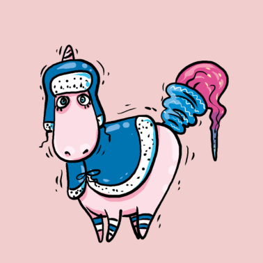 Motiv Einhorn friert im Winter