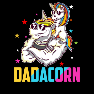Motiv Dadacorn Einhorn Bodybuilder Papa Tochter Liebe