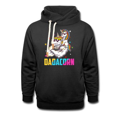 Einhörner Hoodie - Dadacorn Einhorn Bodybuilder Papa Tochter Liebe