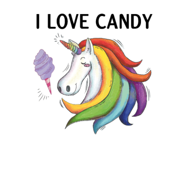 Motiv I LOVE CANDY - Regenbogen Einhorn - Geschenkidee