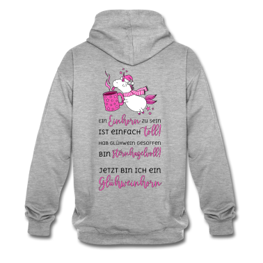 Einhörner Hoodie - Einhorn Glühweinhorn sternhagelvoll toll Spruch