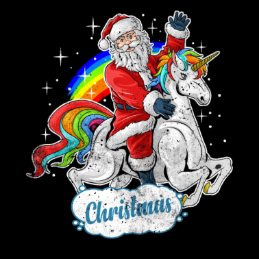 Motiv Weihnachtsmann Einhorn Weihnachten Geschenkidee