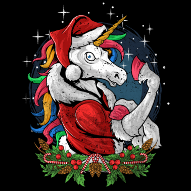 Motiv Einhorn Weihnachtsmann Weihnachten Geschenkidee