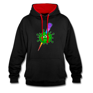 Einhörner Hoodie - Comic Corona Virus mit Einhorn Power geimpft.