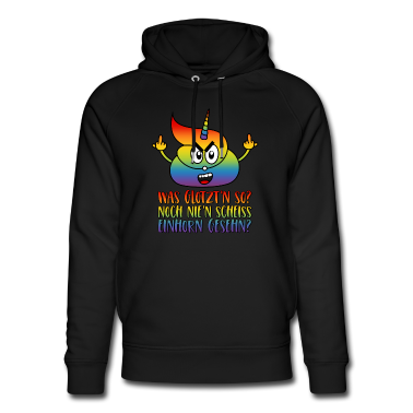 Einhörner Hoodie - Scheiss Einhorn Spruch Stinkefinger Regenbogen