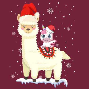 Motiv Süßes Alpaka Lama Einhorn Weihnachten Mund-Schutz
