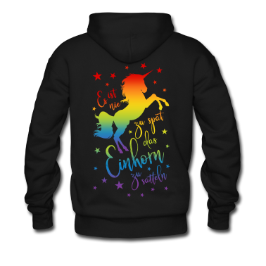 Einhörner Hoodie - Einhorn satteln Spruch Regenbogen Sterne bunt