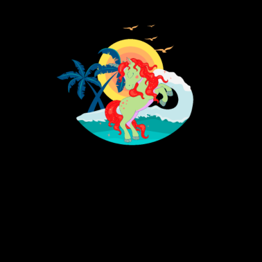 Motiv Einhorn Sommer Surfen