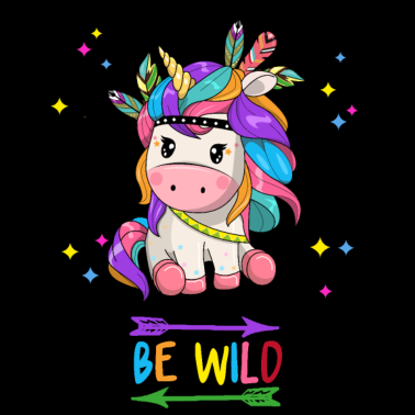 Motiv Einhorn BE WILD Indianereinhorn süß und lustig