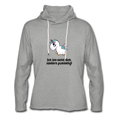 Einhörner Hoodie - Einhorn Pummel - Ich bin nicht dick Spruch
