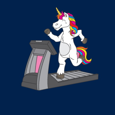 Motiv Einhorn Laufband Jogger Läuferin