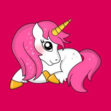 Motiv Suesses Einhorn liegend