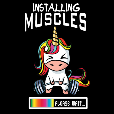 Motiv Installing Muscles Einhorn Bodybuilding