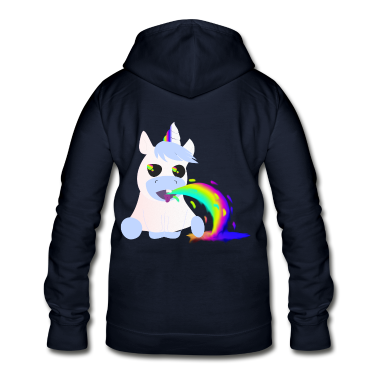 Einhörner Hoodie - Einhorn Regenbogen Kotz Shirt
