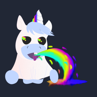 Motiv Einhorn Regenbogen Kotz Shirt