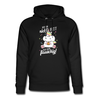 Einhörner Hoodie - Bin nicht fett nur flauschig Einhorn dick lustig