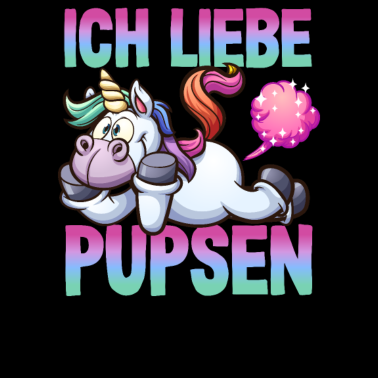 Motiv Pupsendes Einhorn Regenbogen Ich liebe Pupsen