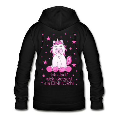 Einhörner Hoodie - Einhorn pink Ich glaub mich knutscht ein Einhorn