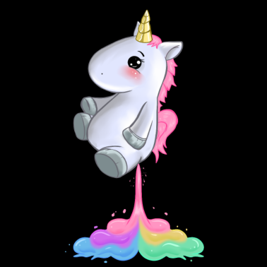Motiv Lustiges Einhorn, das Regenbogen furzt, furzt Geschenk Ide