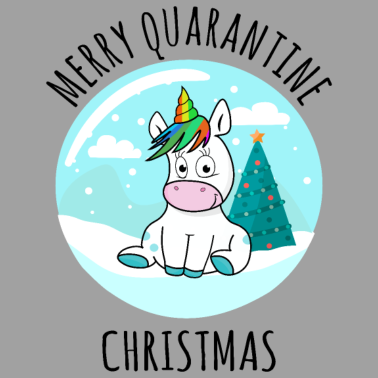 Motiv Frohe Quarantäne Weihnachten Einhorn