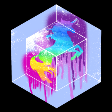 Motiv einhorn graffiti regenbogen