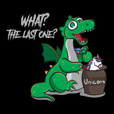 Motiv Dinosaurier Drache mit Einhorn Spaß Witz