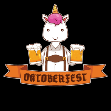 Motiv Bier tragendes Einhorn auf dem Oktoberfest