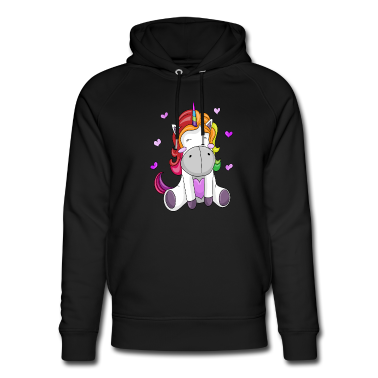 Einhörner Hoodie - Einhorn Herzen