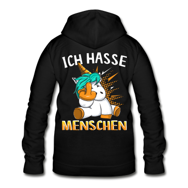 Einhörner Hoodie - Ich hasse Menschen Einhorn