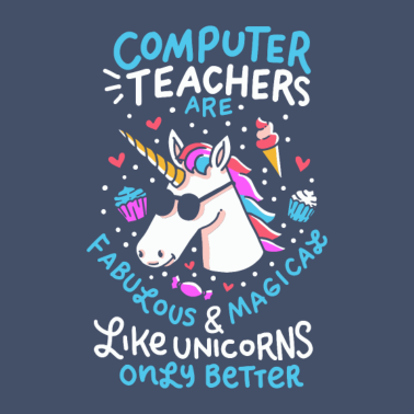 Motiv Einhorn Computerlehrer - lustiges Computer Lehrer