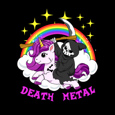 Motiv Death Metal Einhorn Sensenmann Hardrock Rock Roll