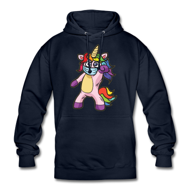 Einhörner Hoodie - Einhorn mit medizinischer Maske Comic Bunt