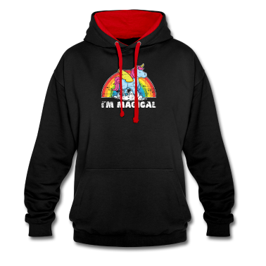 Einhörner Hoodie - Einhorn Regenbogen Damen