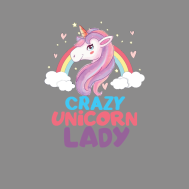 Motiv Verrückte Einhorn Dame Regenbogen