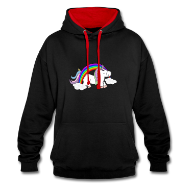 Einhörner Hoodie - Einhorn und Regenbogen