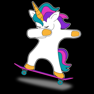Motiv Funny dabbing Skater Einhorn Shirt