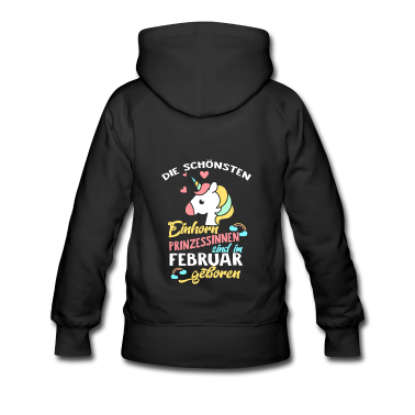 Einhörner Hoodie - Einhorn Prinzessin Februar Geburtstag Geschenk