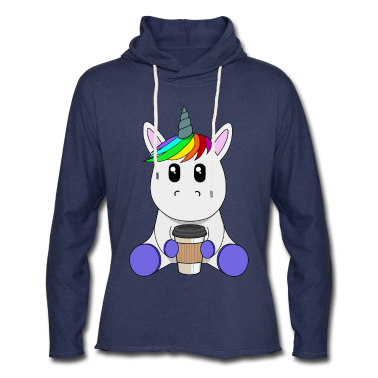 Einhörner Hoodie - Einhorn mit Kaffeebecher to go