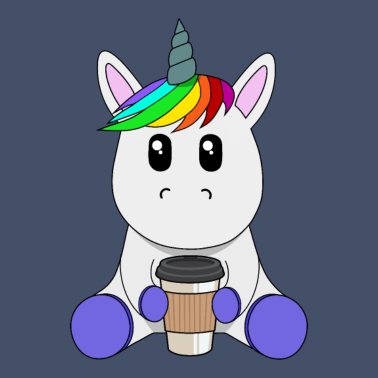 Motiv Einhorn mit Kaffeebecher to go