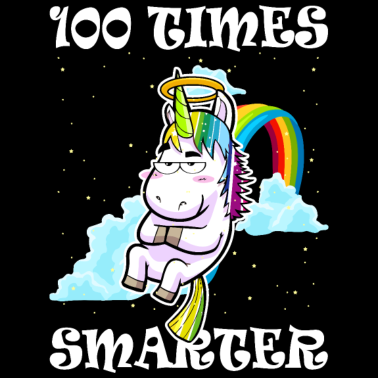 Motiv Chilliges Einhorn 100 Times Smarter Regenbogen