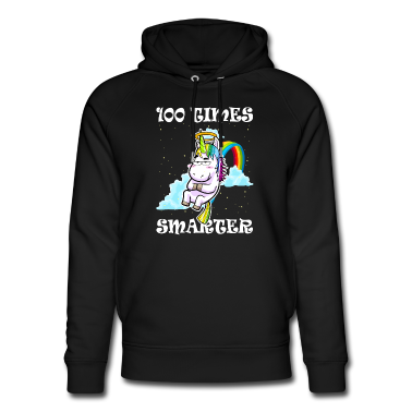 Einhörner Hoodie - Chilliges Einhorn 100 Times Smarter Regenbogen