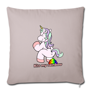 Einhörner Kissenbezug - Kiss my rainbow Einhorn T-Shirt lustiger Unicorn