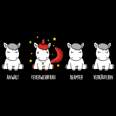 Motiv Feuerwehrfrau - das Einhorn in der Berufswelt