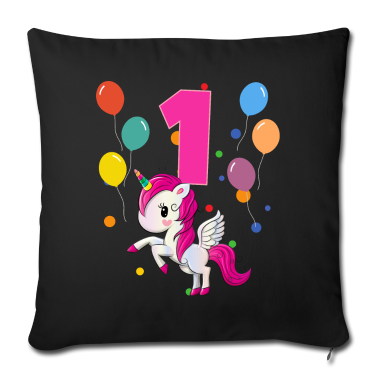 Einhörner Kissenbezug - 1. Geburtstag Kindergeburtstag 1 Jahre Einhorn