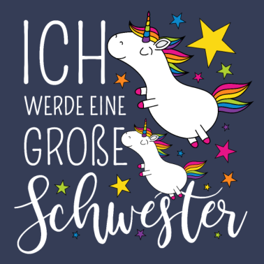 Motiv Große Schwester Einhorn Einhörner Geschwister Bunt