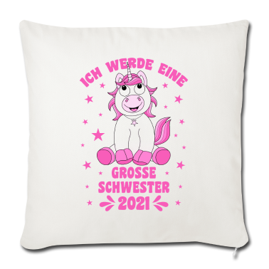 Einhörner Kissenbezug - Große Schwester 2021 Einhorn Geschwister Kind Baby